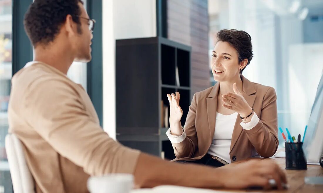 Two consultants in an interview