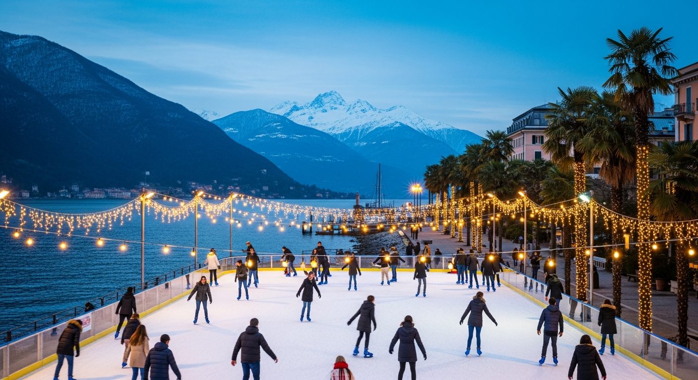 Verbania On Ice - pista di pattinaggio sul lago